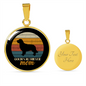Golden Retriever Mom Circle Necklace Stainless Steel or 18k Gold 18-22"-Express Your Love Gifts