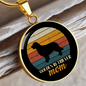 Golden Retriever Mom Circle Necklace Stainless Steel or 18k Gold 18-22"-Express Your Love Gifts