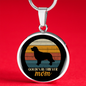 Golden Retriever Mom Circle Necklace Stainless Steel or 18k Gold 18-22"-Express Your Love Gifts