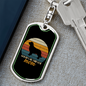 Golden Retriever Mom Keychain Stainless Steel or 18k Gold Dog Tag Keyring-Express Your Love Gifts