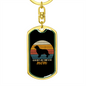 Golden Retriever Mom Keychain Stainless Steel or 18k Gold Dog Tag Keyring-Express Your Love Gifts
