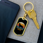 Golden Retriever Mom Keychain Stainless Steel or 18k Gold Dog Tag Keyring-Express Your Love Gifts