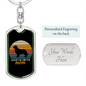 Golden Retriever Mom Keychain Stainless Steel or 18k Gold Dog Tag Keyring-Express Your Love Gifts
