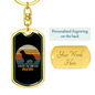 Golden Retriever Mom Keychain Stainless Steel or 18k Gold Dog Tag Keyring-Express Your Love Gifts