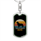 Golden Retriever Mom Keychain Stainless Steel or 18k Gold Dog Tag Keyring-Express Your Love Gifts