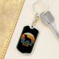 Golden Retriever Mom Keychain Stainless Steel or 18k Gold Dog Tag Keyring-Express Your Love Gifts