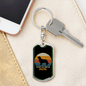 Golden Retriever Mom Keychain Stainless Steel or 18k Gold Dog Tag Keyring-Express Your Love Gifts