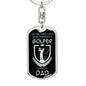 Golfer Dad Dog Tag Pendant Keychain Stainless Steel or 18k Gold-Express Your Love Gifts