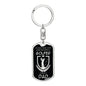 Golfer Dad Dog Tag Pendant Keychain Stainless Steel or 18k Gold-Express Your Love Gifts