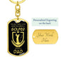 Golfer Dad Dog Tag Pendant Keychain Stainless Steel or 18k Gold-Express Your Love Gifts