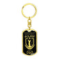 Golfer Dad Dog Tag Pendant Keychain Stainless Steel or 18k Gold-Express Your Love Gifts