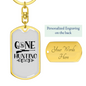 Gone Hunter'S Keychain Gift Stainless Steel or 18k Gold Dog Tag Keyring-Express Your Love Gifts