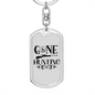 Gone Hunter'S Keychain Gift Stainless Steel or 18k Gold Dog Tag Keyring-Express Your Love Gifts