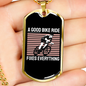 Good Bike Ride Cycling Necklace Stainless Steel or 18k Gold Dog Tag 24"-Express Your Love Gifts