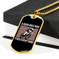 Good Bike Ride Cycling Necklace Stainless Steel or 18k Gold Dog Tag 24"-Express Your Love Gifts