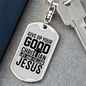 Good Christian Life Keychain Stainless Steel or 18k Gold Dog Tag Keyring-Express Your Love Gifts