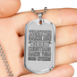 Good Christian Necklace Stainless Steel or 18k Gold Dog Tag 24" Chain-Express Your Love Gifts