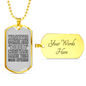 Good Christian Necklace Stainless Steel or 18k Gold Dog Tag 24" Chain-Express Your Love Gifts