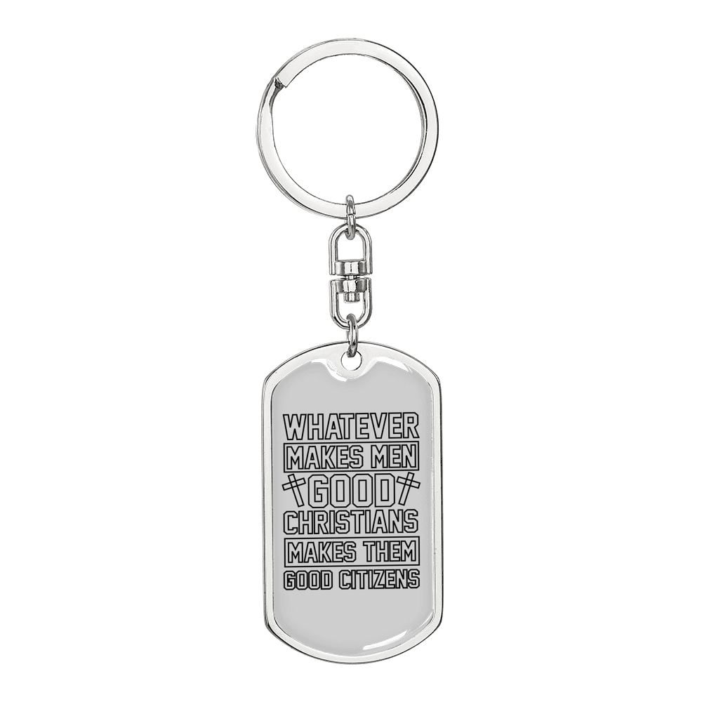 Good Citizens Keychain Stainless Steel or 18k Gold Dog Tag Keyring-Express Your Love Gifts