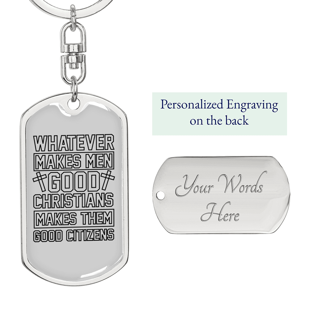 Good Citizens Keychain Stainless Steel or 18k Gold Dog Tag Keyring-Express Your Love Gifts