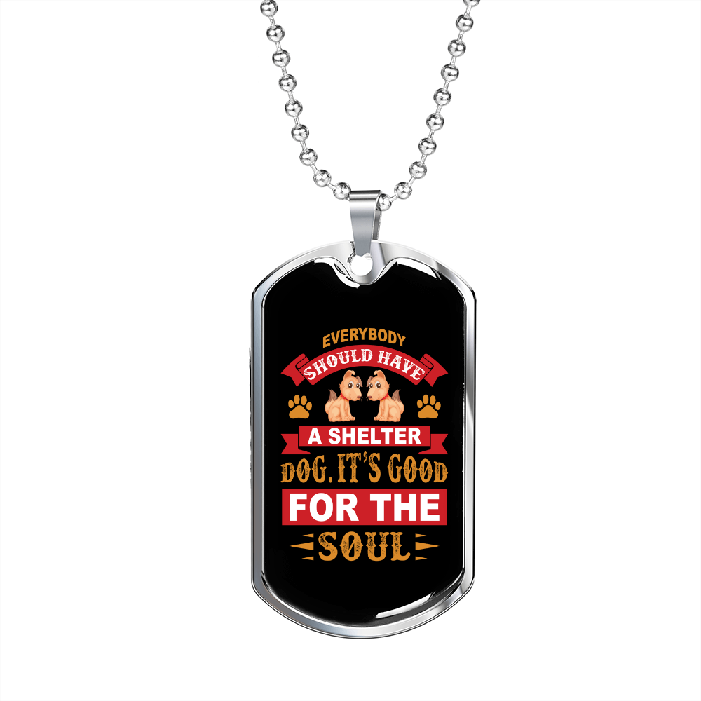 Good For The Soul Pink Necklace Stainless Steel or 18k Gold Dog Tag 24" Chain-Express Your Love Gifts