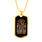 Good Human Dog Loves Brown Necklace Stainless Steel or 18k Gold Dog Tag 24" Chain-Express Your Love Gifts