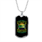 Good Human Dog Loves Green Necklace Stainless Steel or 18k Gold Dog Tag 24" Chain-Express Your Love Gifts