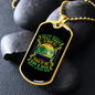 Good Human Dog Loves Green Necklace Stainless Steel or 18k Gold Dog Tag 24" Chain-Express Your Love Gifts
