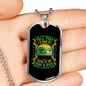 Good Human Dog Loves Green Necklace Stainless Steel or 18k Gold Dog Tag 24" Chain-Express Your Love Gifts