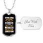 Good Human Dog Loves Him White Necklace Stainless Steel or 18k Gold Dog Tag 24" Chain-Express Your Love Gifts