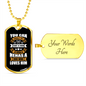 Good Human Dog Loves Him White Necklace Stainless Steel or 18k Gold Dog Tag 24" Chain-Express Your Love Gifts