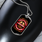 Good Human Dog Loves Pink Necklace Stainless Steel or 18k Gold Dog Tag 24" Chain-Express Your Love Gifts