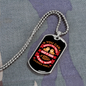 Good Human Dog Loves Pink Necklace Stainless Steel or 18k Gold Dog Tag 24" Chain-Express Your Love Gifts