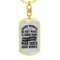 Good Man Good Works Keychain Stainless Steel or 18k Gold Dog Tag Keyring-Express Your Love Gifts