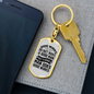 Good Man Good Works Keychain Stainless Steel or 18k Gold Dog Tag Keyring-Express Your Love Gifts