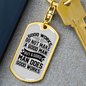 Good Man Good Works Keychain Stainless Steel or 18k Gold Dog Tag Keyring-Express Your Love Gifts