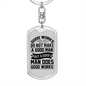 Good Man Good Works Keychain Stainless Steel or 18k Gold Dog Tag Keyring-Express Your Love Gifts