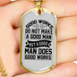 Good Man Good Works Necklace Stainless Steel or 18k Gold Dog Tag 24" Chain-Express Your Love Gifts