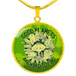 Good Planets Circle Pendant UFO Alien Fan Necklace Stainless Steel or 18k Gold 18-22"-Express Your Love Gifts