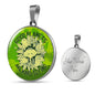 Good Planets Circle Pendant UFO Alien Fan Necklace Stainless Steel or 18k Gold 18-22"-Express Your Love Gifts