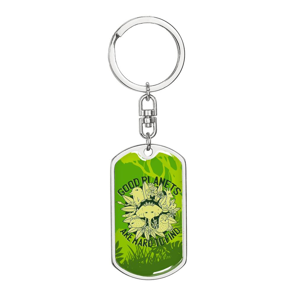 Good Planets Dog Tag Pendant Keychain Stainless Steel or 18k Gold-Express Your Love Gifts