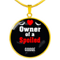 Goose Bird Owner Necklace Circle Pendant Stainless Steel or 18k Gold 18-22"-Express Your Love Gifts