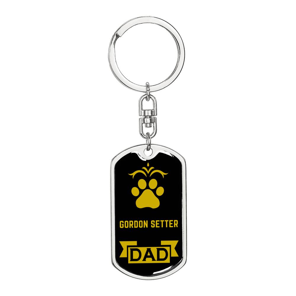 Gordon Setter Keychain Stainless Steel or 18k Gold-Express Your Love Gifts