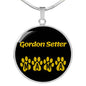 Gordon Setter Mama Circle Necklace Stainless Steel or 18k Gold 18-22" Dog Owner Lover-Express Your Love Gifts