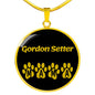 Gordon Setter Mama Circle Necklace Stainless Steel or 18k Gold 18-22" Dog Owner Lover-Express Your Love Gifts