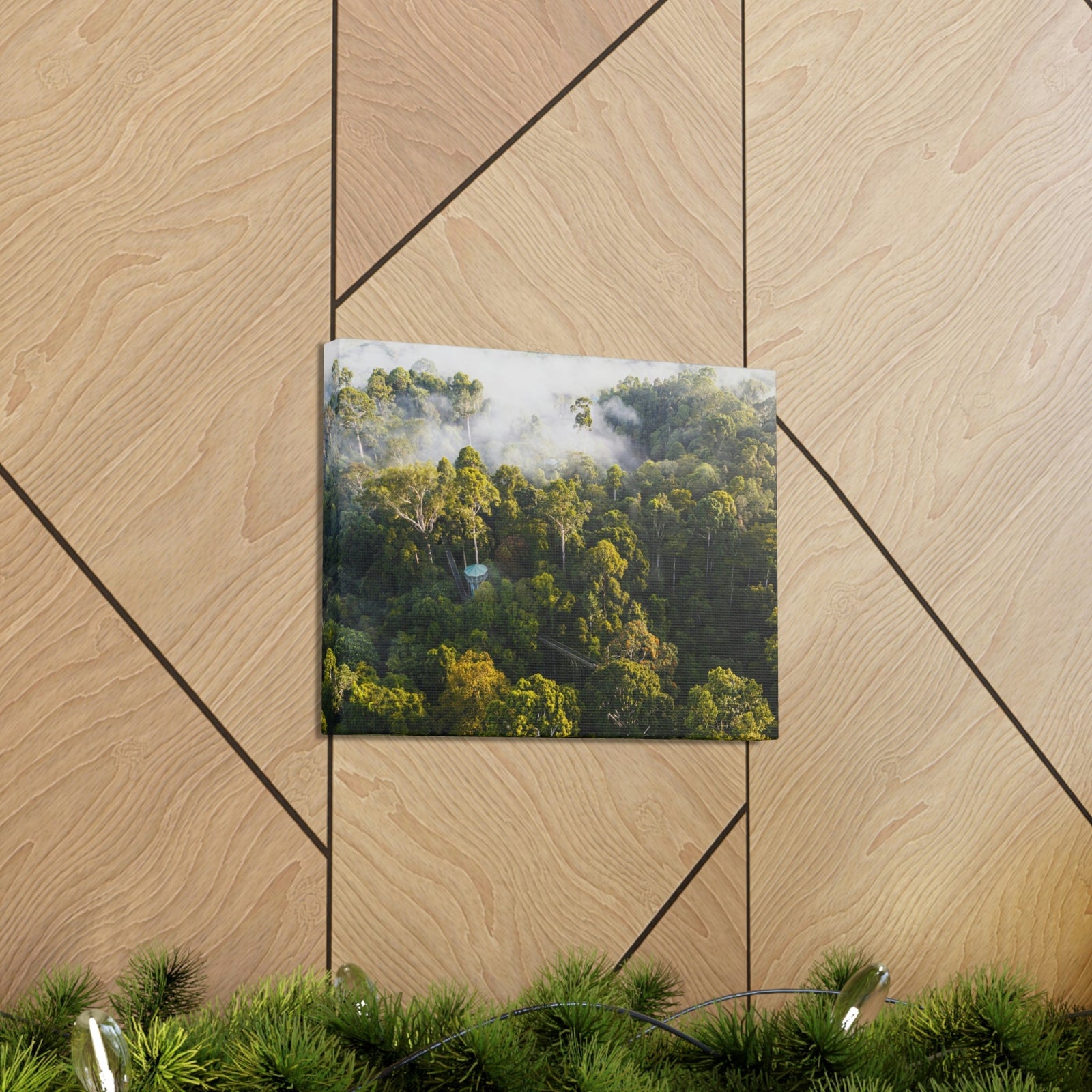 Gorgeous Misty Rainforest Scene Beautiful Enthralling and Captivating Beauty Nature Scene Aerial View of Rainforest Wall Art Ready to Hang Unframed-Express Your Love Gifts