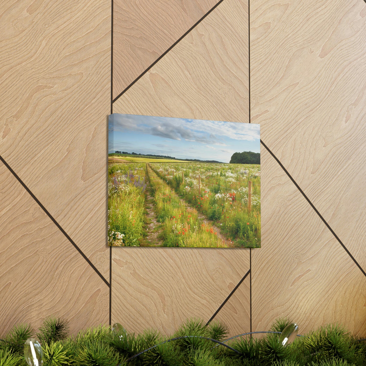Gorgeous Wild Flower Meadow Scene Beautiful Pleasant and Lovely Beauty Nature Scene Different Colorful Flowers Wall Art Ready to Hang Unframed-Express Your Love Gifts