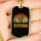 Gorilla Bitcoin Crypto Necklace Stainless Steel or 18k Gold Dog Tag 24" Chain-Express Your Love Gifts