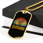 Gorilla Bitcoin Crypto Necklace Stainless Steel or 18k Gold Dog Tag 24" Chain-Express Your Love Gifts