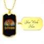 Gorilla Bitcoin Crypto Necklace Stainless Steel or 18k Gold Dog Tag 24" Chain-Express Your Love Gifts